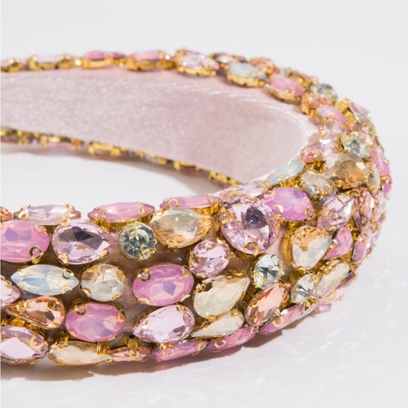 Pink Cubic Zirconia Pink Statement Headband - Picture 3 of 8